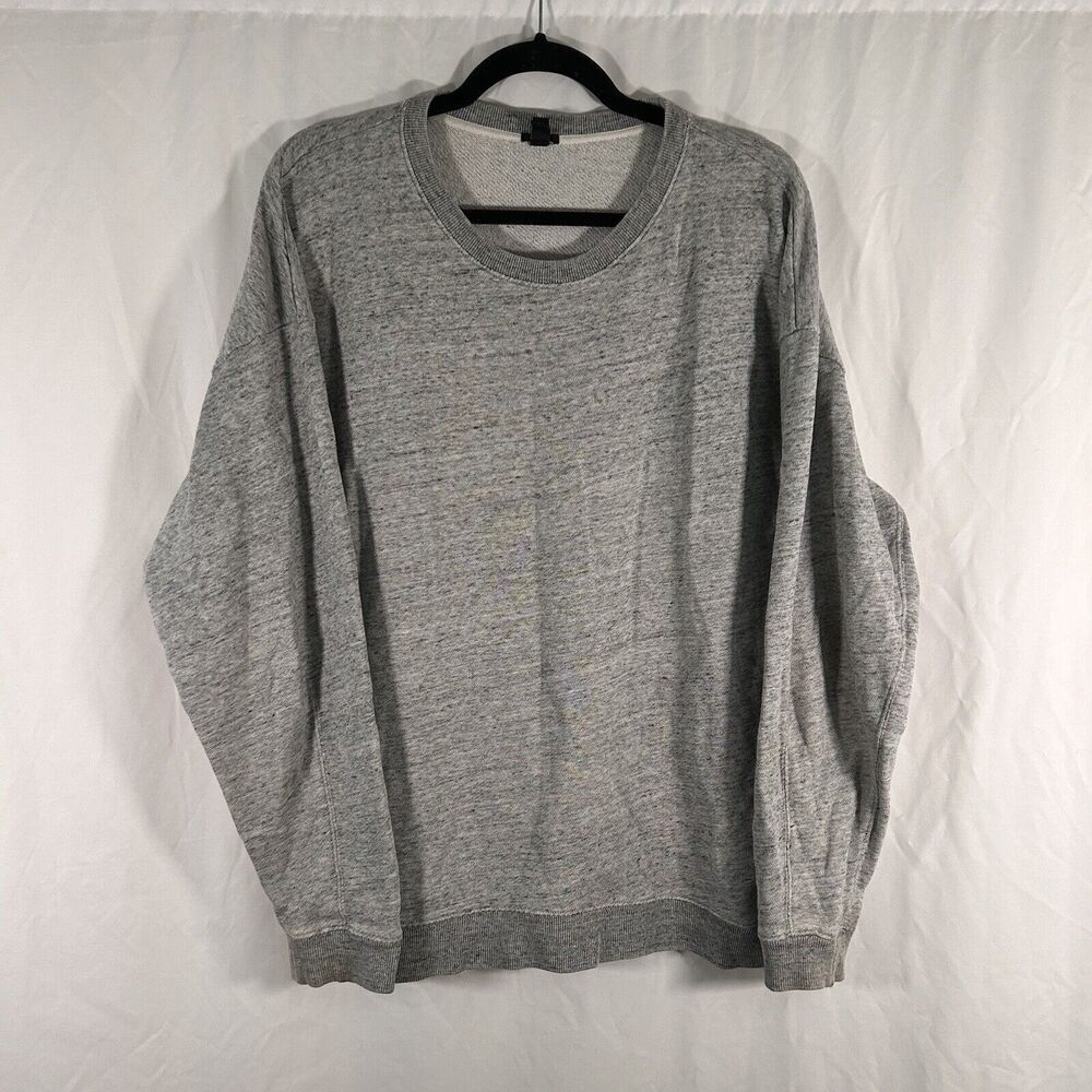 J. Crew Sweater Men's Medium Grey Crew Neck Long Sleeve Cotton Blend Pullover